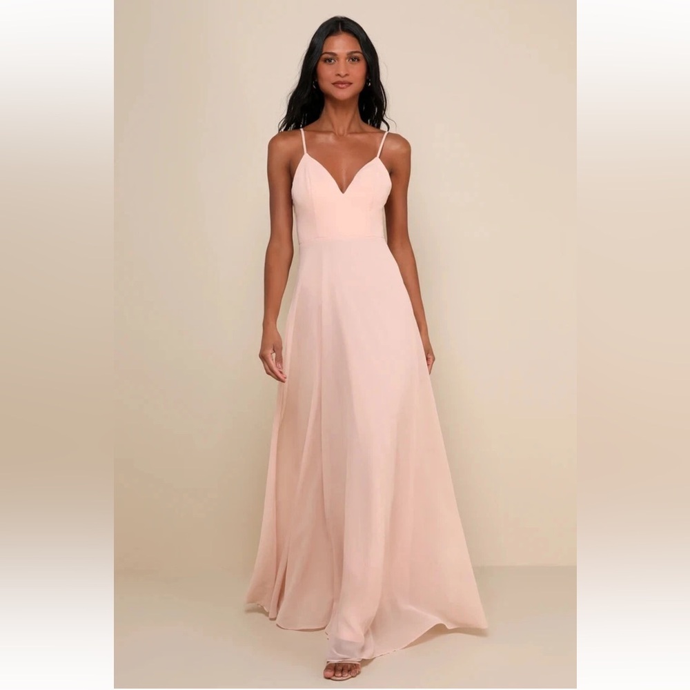 NWT Lulu’s Elegant Pink Evening Gown
